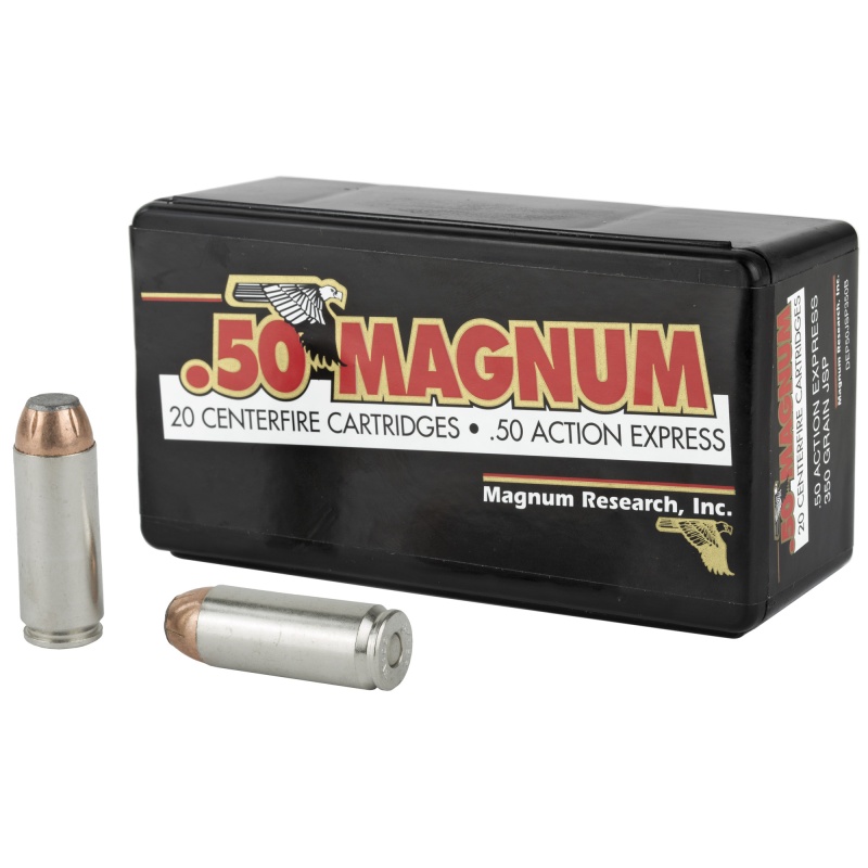 Magnum Research, Blount, 50 Action Express, 350 Grain, Jacketed Soft Point, 20 Round Box