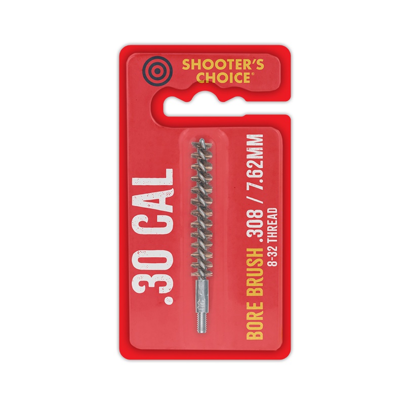 Shooter's Choice, Shooters Choice Bore Brush, 3", .30 Cal, 8-32 Threads, Bronze