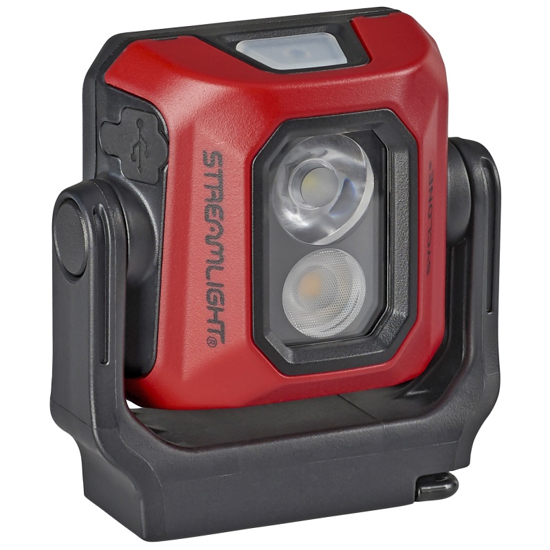 Streamlight, Syclone, Compact Usb Rechargeable Multi-Function Worklight, Red, High-400 Lumens, Medium-200 Lumens, Low-100 Lumens, Includes Usb Charging Cord, Cool White Leds, 90 Cri Leds, Ipx4 Water-Resistant, Hands-Free With Magnetic Base And Stowable Hang Hook