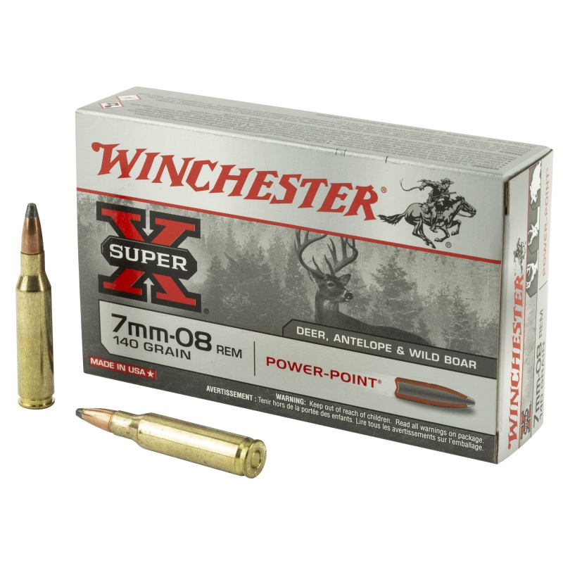 Winchester Ammunition, Super-X, 7Mm-08 Remington, 140 Grain, Power Point, 20 Round Box