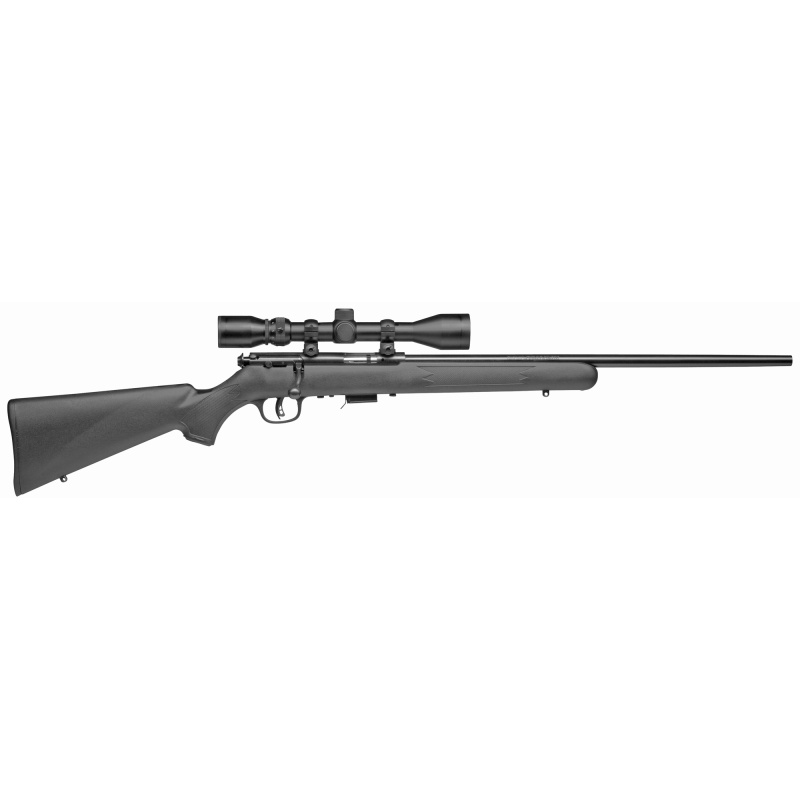 Savage Arms, 93 Fxp, Bolt Action, 22 Wmr, 21" Barrel, Blued Finish, Black Polymer Stock, Detachable Box Magazine, Bushnell 3-9X40mm Scope, 5 Rounds, Right Hand