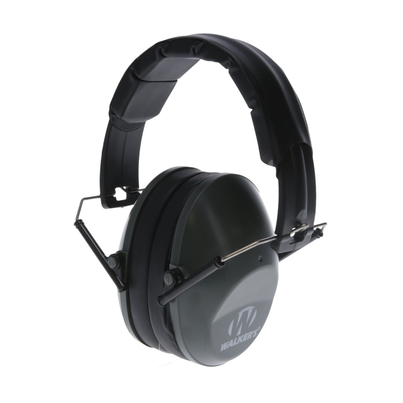 Walker's, Low Profile Folding Muff, Earmuff, Folding Design, Gray