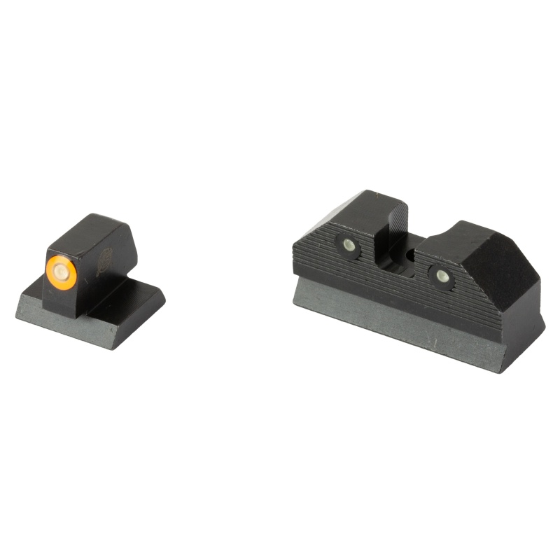 Xs Sights, R3d, 2.0, Tritium Night Sight, For Desert Eagle (.44 Mag/.50Ae), Standard Height, Orange Front Outline, Green Tritium Front/Rear