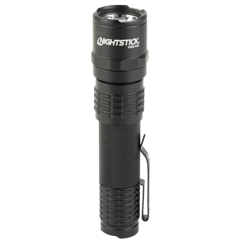 Nightstick, Usb-320, Rechargeable Edc Flashlight, 320 Lumens, 3,100 Candela, Black, 1.5 Hours Of Runtime, Ip-X7 Waterproof