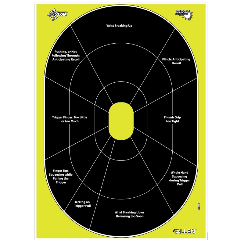 Allen Company EZ-Aim Non-Adhesive Handgun Trainer Targets, 12 x 18 Inches, 8 Pack
