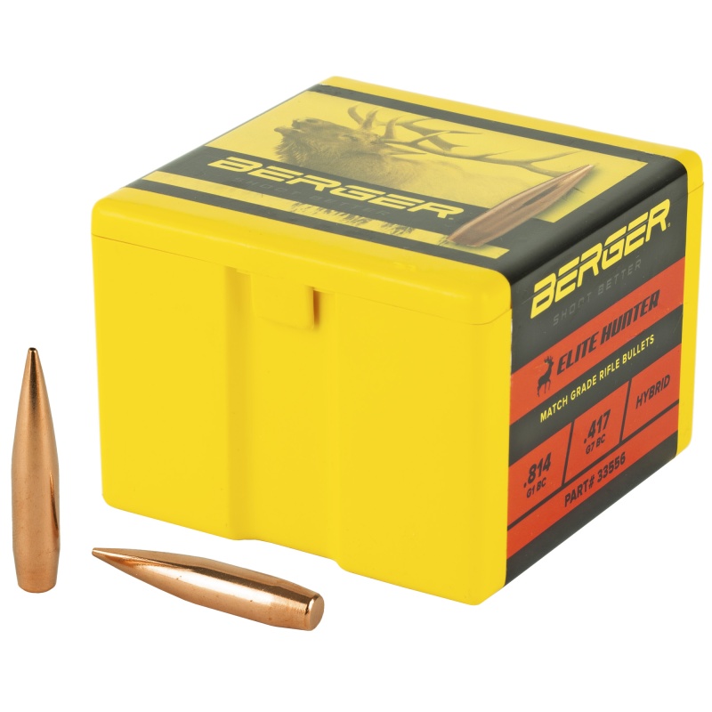 Berger Bullets, Elite Hunter, .338 Diameter, 338 Caliber, 300 Grain, Hollow Point Boat Tail, 100 Count