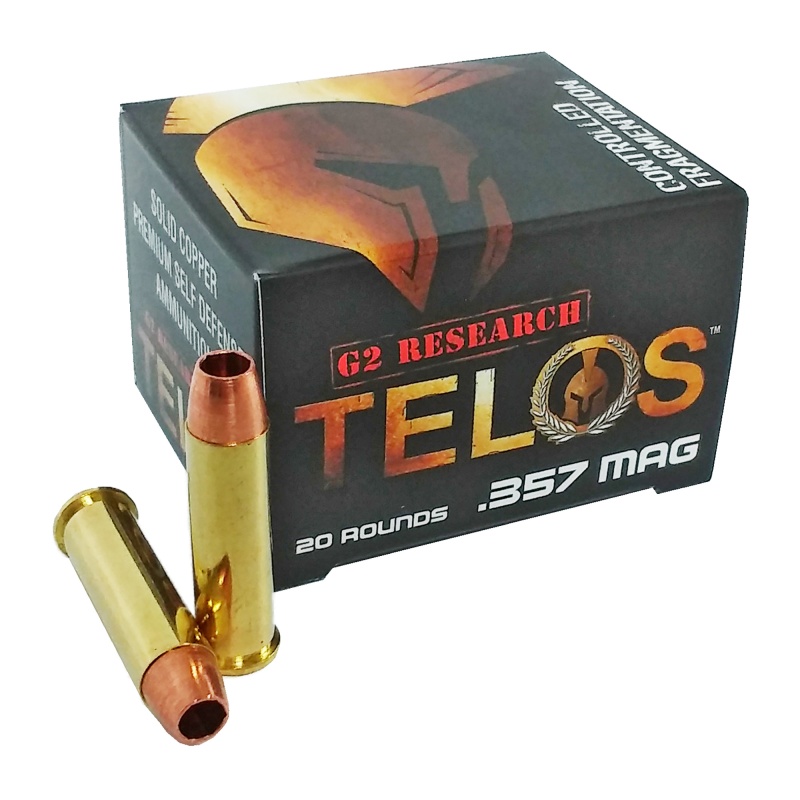 G2 Research, Telos, 357 Magnum, 105 Grain, Lead Free, 20 Round Box, California Certified Nonlead Ammunition