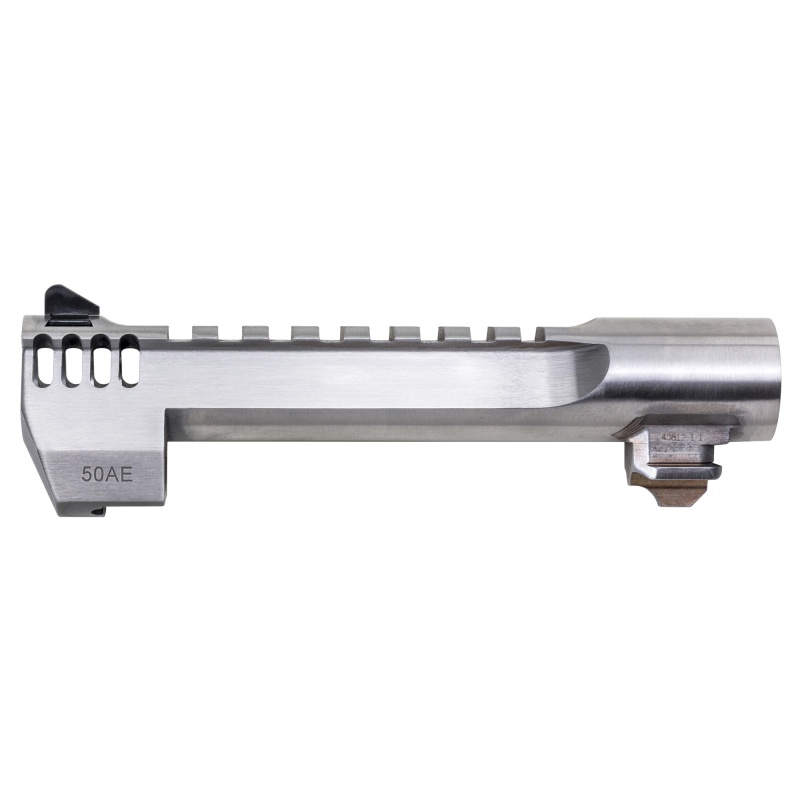 Magnum Research, Barrel, .50 Action Express, 6", Picatinny Accessory Rail, With Muzzle Brake, Fits Desert Eagle Mk Xix 50Ae, Stainless Steel Finish, Silver