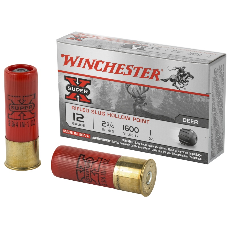 Winchester Ammunition, Super-X, 12 Gauge, 2.75", 1Oz., Slug, 5 Round Box