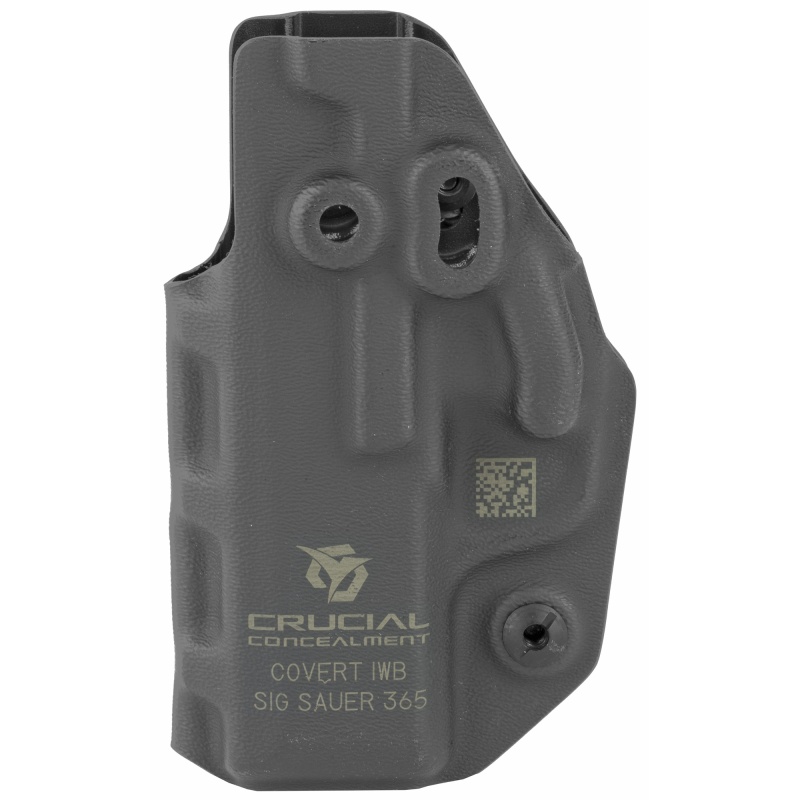 Crucial Concealment, Covert Iwb, Inside Waistband Holster, Ambidextrous, Kydex, Black, Fits Sig P365