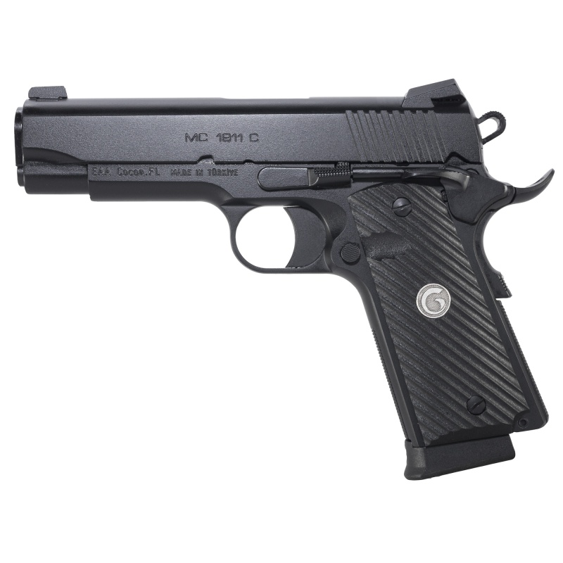 Girsan, Mc1911c Untouchable, 1911, Semi-Automatic, Metal Frame Pistol, Commander Size, 45Acp, 4.4" Barrel, Steel, Two Tone Finish, Black And Silver, G10 Grips, 3-Dot Sights, Ambidextrous Safety, 8 Rounds, 1 Magazine