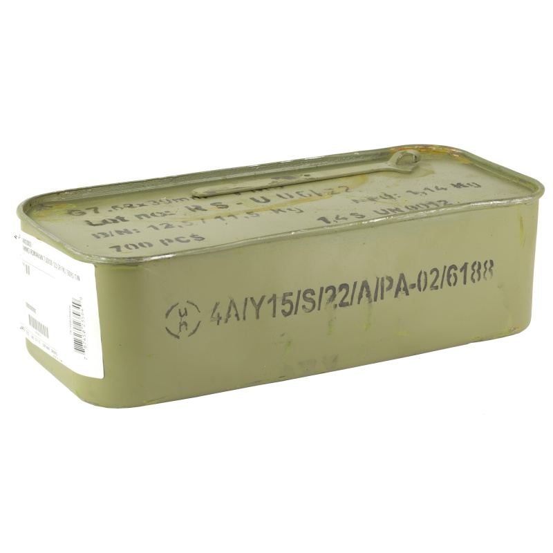 Century Arms, 7.62X39, 123 Grain, Full Metal Jacket, 700 Round Sealed Tin Of 20 Rounds Per Box, Includes 1 Tin Openeder With Each Tin