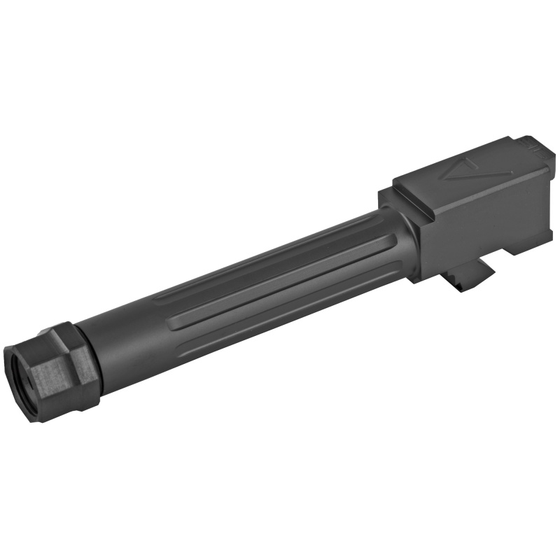 Agency Arms, Mid Line Barrel, 9Mm, Black Nitride Finish, Threaded And Fluted, Fits Glock 19