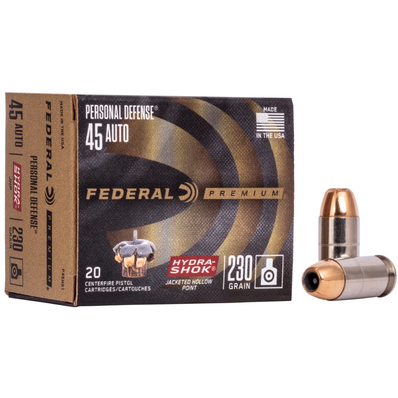 Federal, Hydra-Shok, 45Acp, 230 Grain, Hollow Point, 20 Round Box