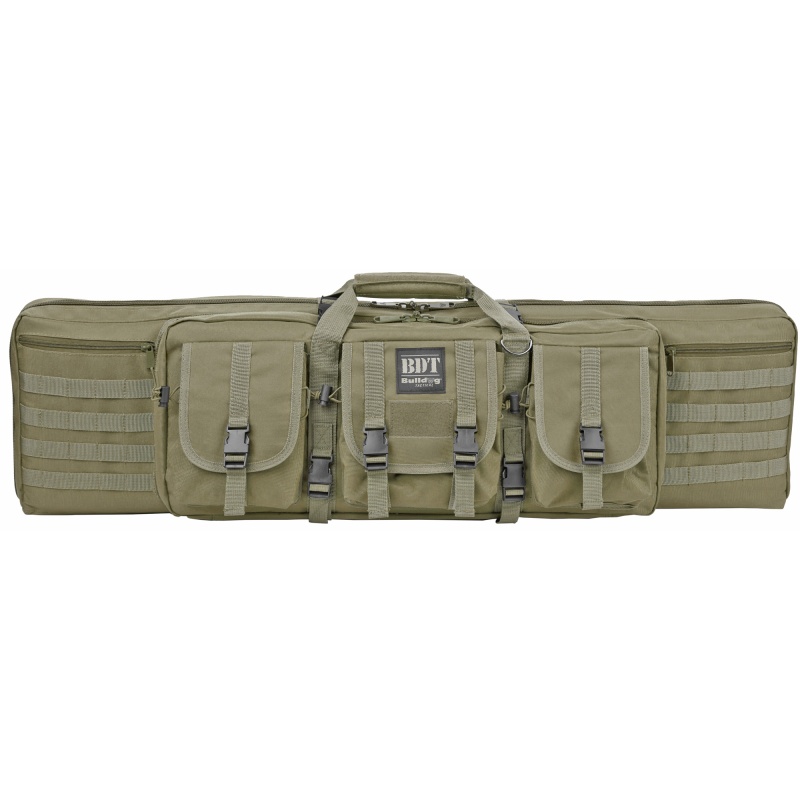 Bulldog Cases, Deluxe Tactical Rifle Case, Fits Single Rifle, Three Front Acc. Pockets, Large Main Front Pocket, Back Pack Straps, 36" Soft Case, Green