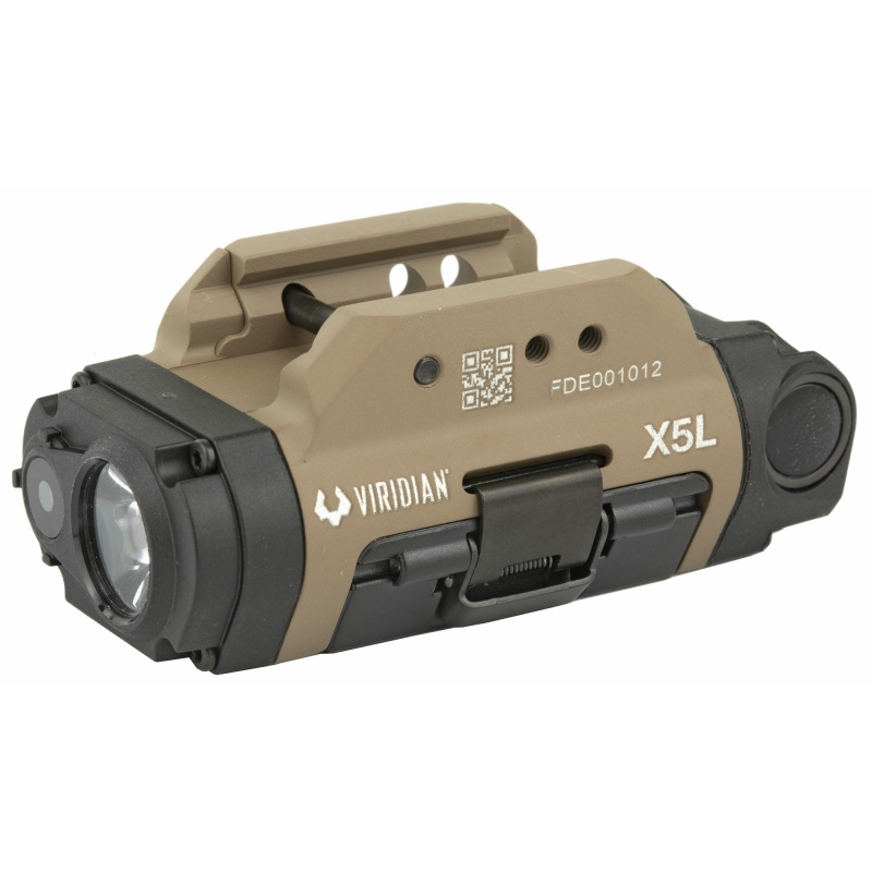 Viridian Weapon Technologies, X5l Gen 3 Universal Mount Green Laser With Tactical Light (500 Lumens) Featuring Instant-On, Removable Rechargeable Battery, Flat Dark Earth Finish