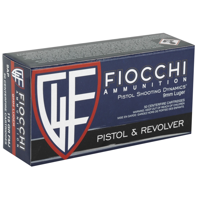 Fiocchi Ammunition, Fiocchi Centerfire Pistol, 9Mm, 147Gr, Full Metal Jacket, 50 Round Box