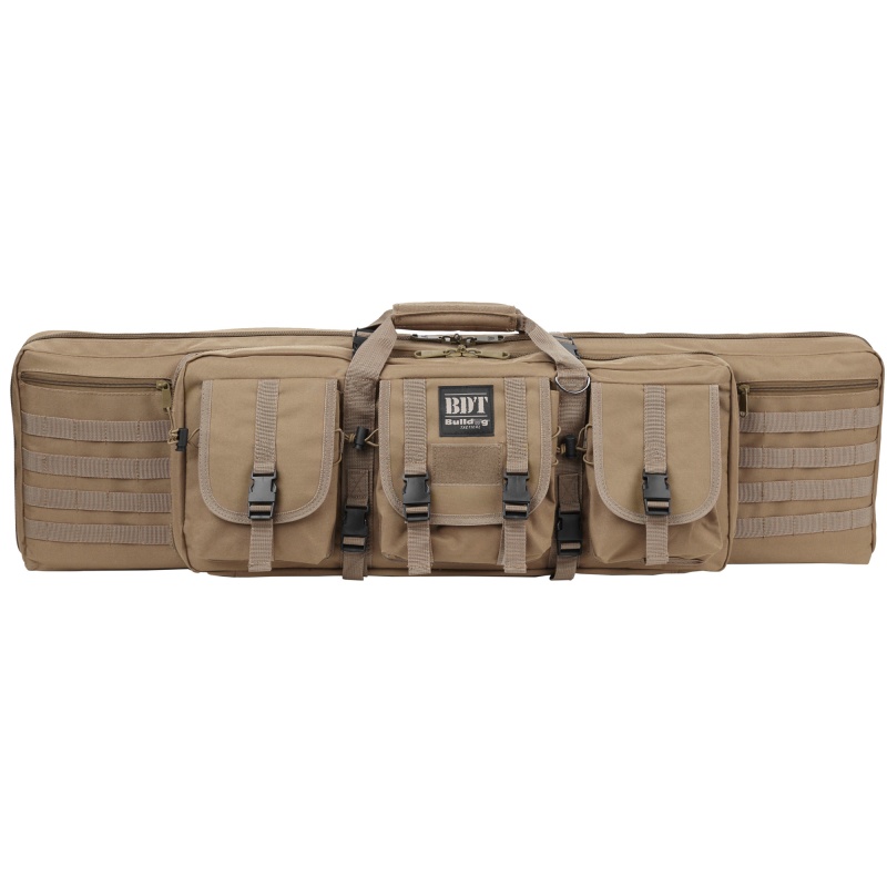 Bulldog Cases, Deluxe Tactical Rifle Case, Fits Single Rifle, Three Front Acc. Pockets, Large Main Front Pocket, Back Pack Straps, 36" Soft Case, Tan