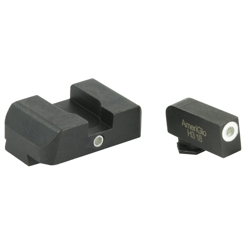 Ameriglo, I-Dot, Sight, 2 Dot, Fits Glock Gen 1-4 9Mm/40S&W/380Acp And Gen 5 10Mm/45Acp, Green W/White Outline, Front/Rear