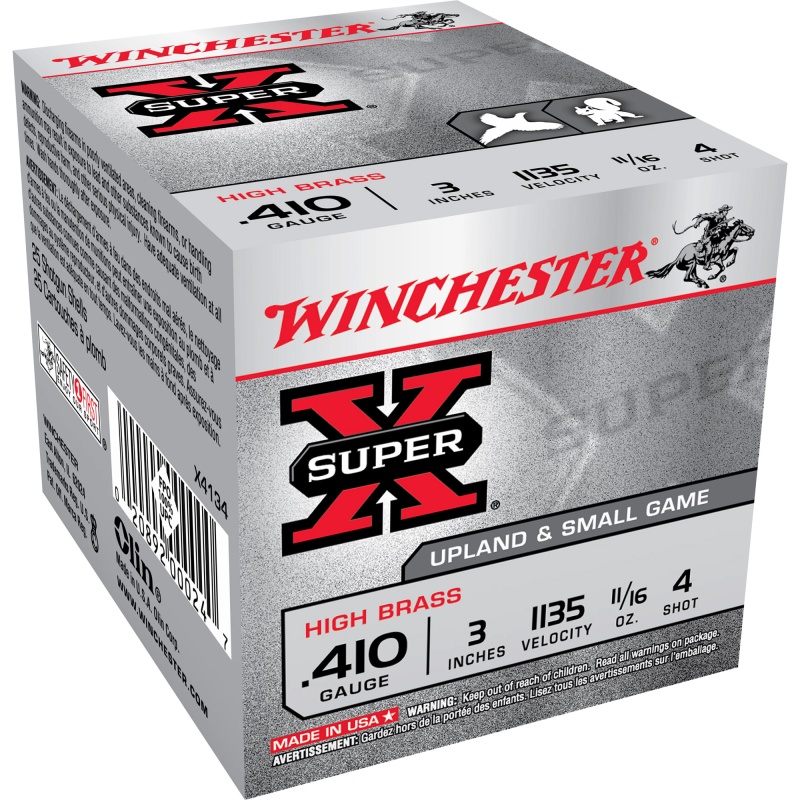 Winchester Ammunition, Super-X Upland, 410 Bore, 3", #4, 11/16 Oz., 25 Round Box