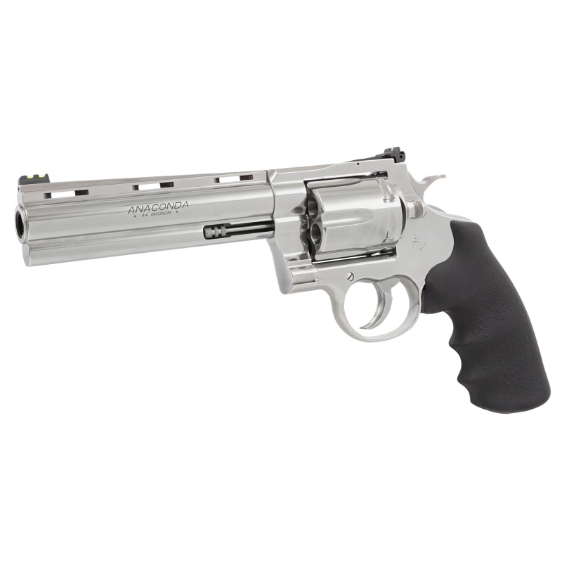 Colt's Manufacturing, Anaconda, Target, Revolver, 44 Magnum, 6" Barrel, Stainless Steel Finish, Hogue Rubber Grip, Adjustable Rear Sight, Green Fiber Optic Front Sight, 6 Rounds