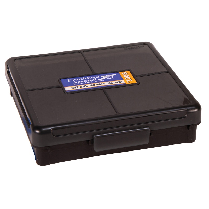Frankford Arsenal, Hinge-Top Ammo Box, 1008, 100 Rounds, Fits 10Mm, 40S&W And 45Acp, Smoke Gray, Plastic