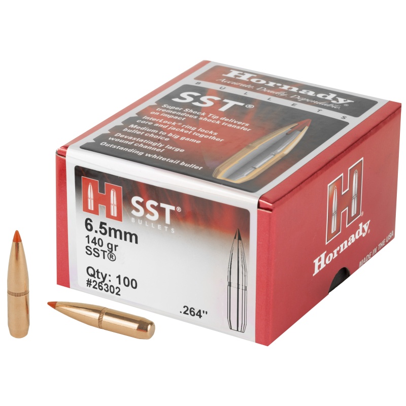 Hornady SST .264 Diameter 6.5mm 140 Grain Ballistic Tip, 100 Count