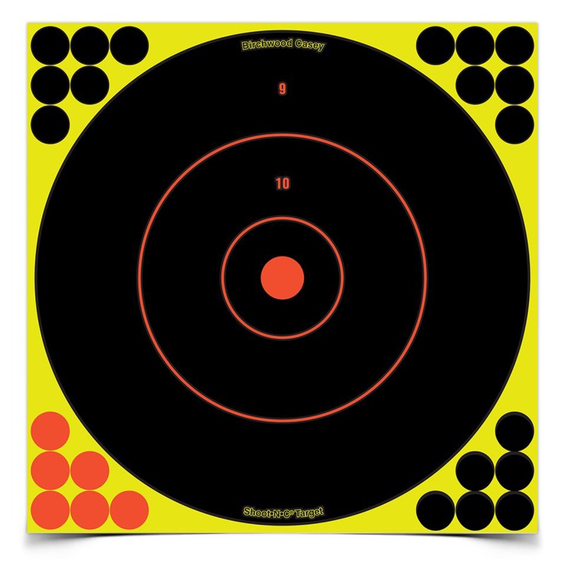 Birchwood Casey, Shoot-N-C Target, Round Bullseye, 12", 12 Targets