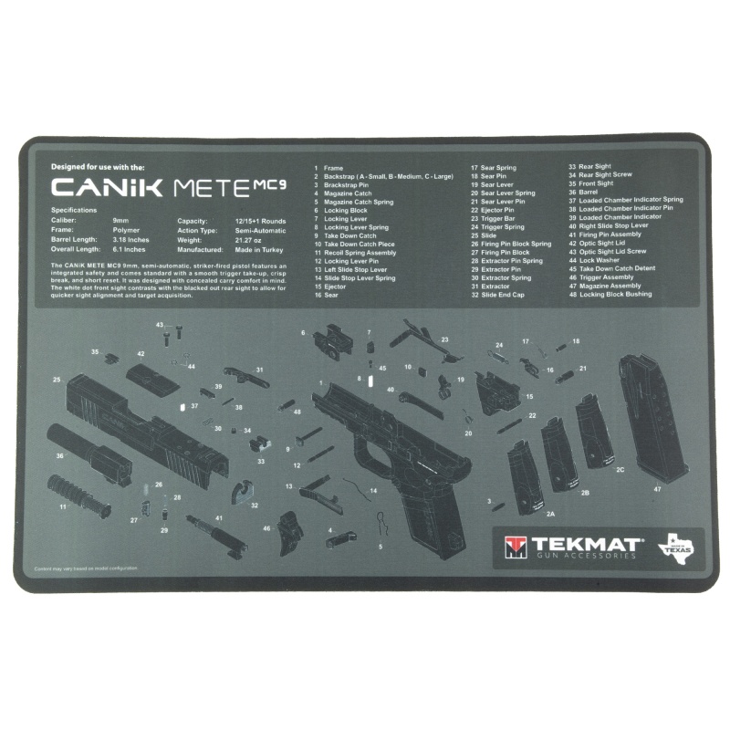 Tekmat, Tekmat For Canik Mc9, Cleaning Mat, Black