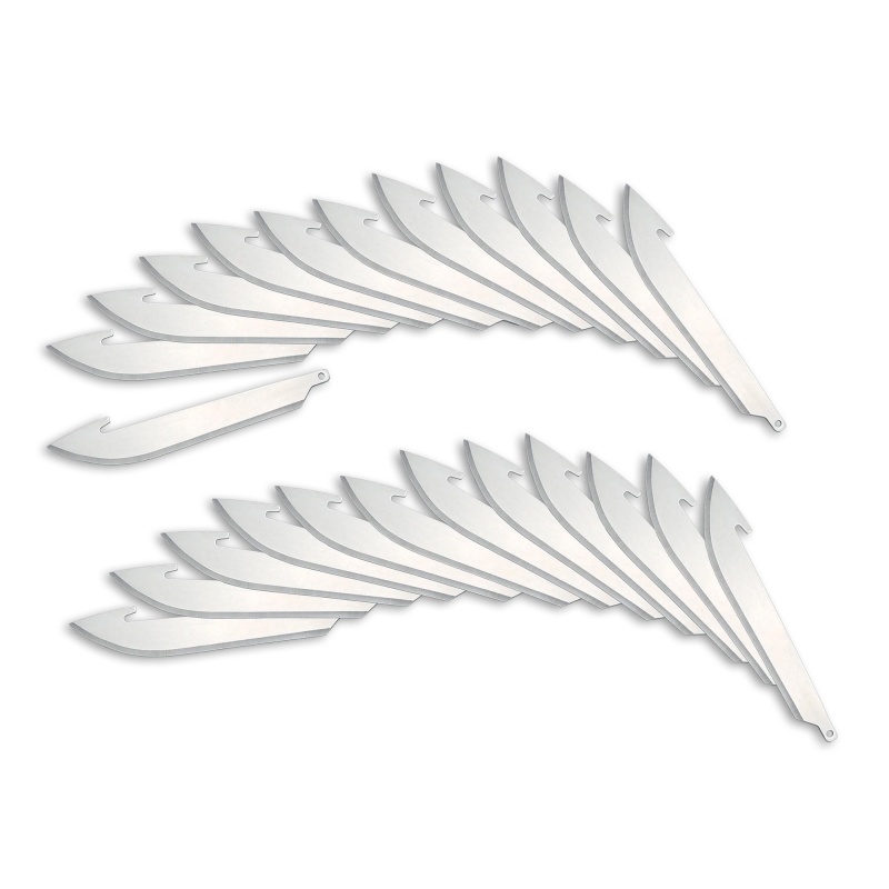 Outdoor Edge, Edge Drop-Point Blades, Plain Edge, 3.5" Blades, 420J2 Stainless Steel, 24 Pack