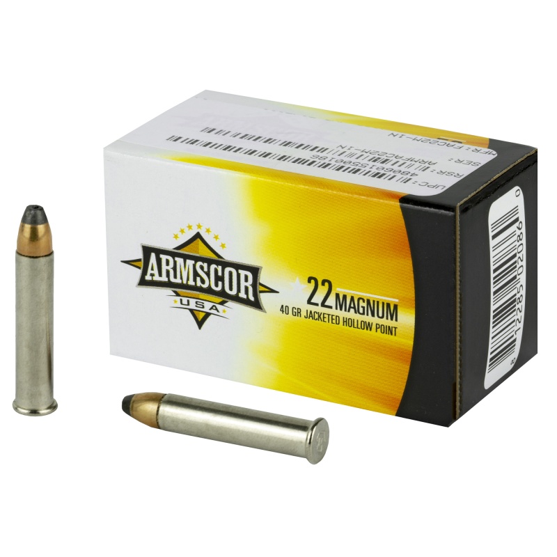 Armscor, 22Wmr, 40 Grain, Jacketed Hollow Point, 50 Round Box