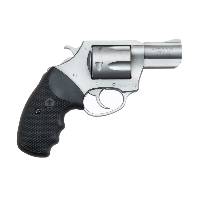 Charter Arms, Pitbull, Revolver, 9Mm, 2.2" Barrel, Steel, Stainless Finish, Silver, Rubber Grips, Fixed Sights, 5 Rounds