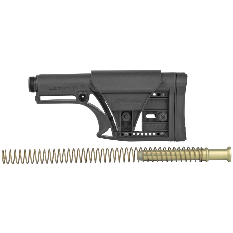Luth-Ar, Mba-1 Stock With Buffer Assembly, A2 Extension Tube, Standard Buffer, Ar-15 Buffer Spring, Adjustable Cheek Piece And Length Of Pull, Black