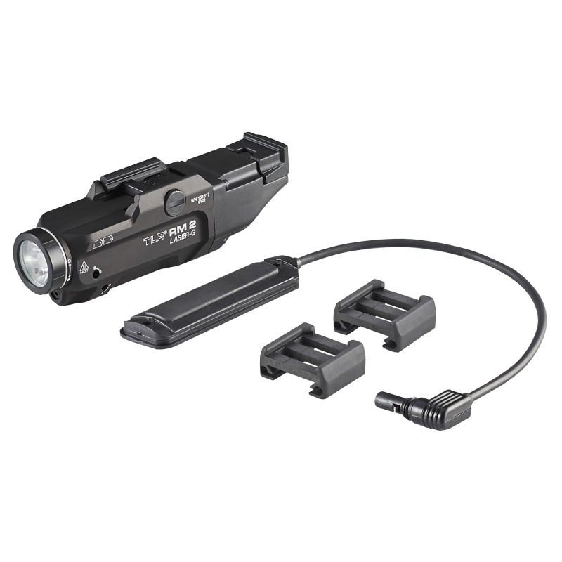 Streamlight, Tlr Rm 2 Laser G, White Led With Green Laser, 1000 Lumens, Anodized Finish, Black, Includes Remote Switch And 2X Cr123a Batteries