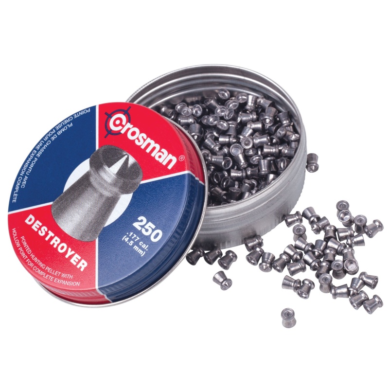 Crosman, Destroyer, .177 Pellet, Pointed/Dished, 250 Per Tin