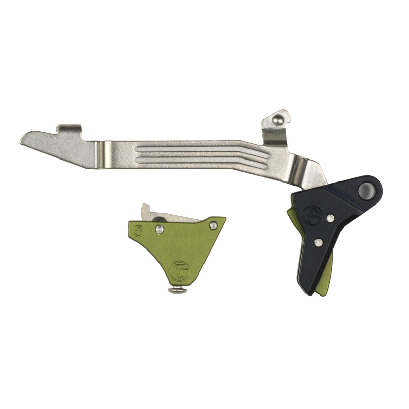 Timney Triggers, Alpha Competition Trigger, Anodized Finish, Green, Fits Gen 5 - G17, G19, G34