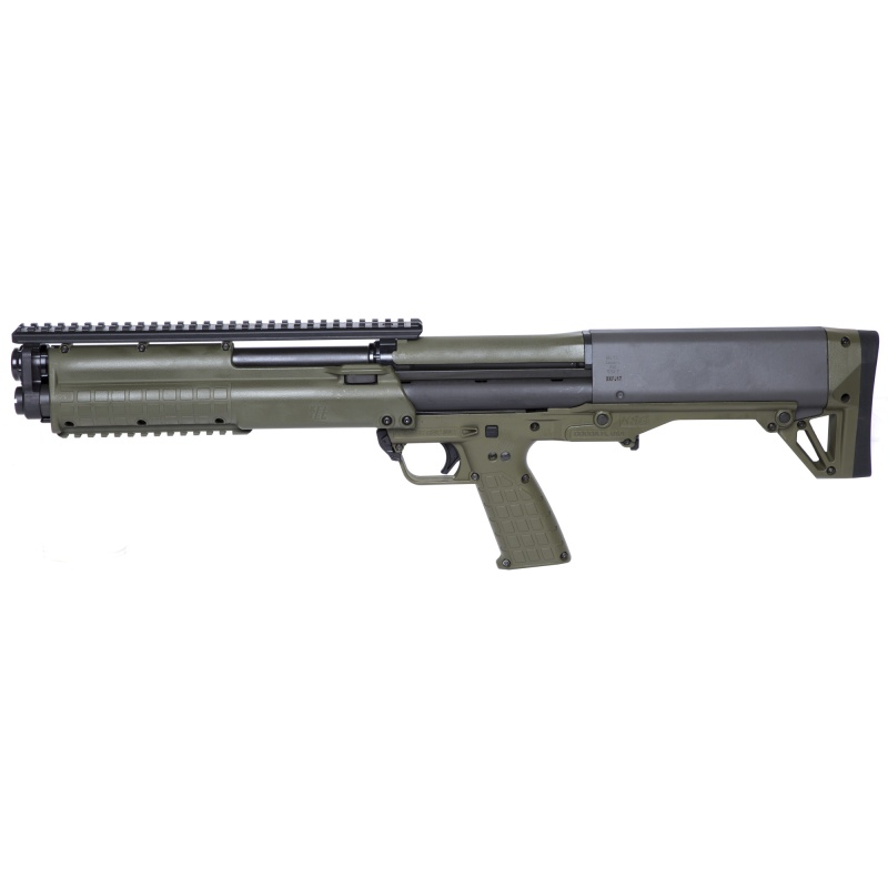 Kel-Tec, Ksg, Pump Action Shotgun, 12 Gauge, 3" Chamber, 18.5" Barrel, Green Finish, Synthetic Stock, Tactical Handguard With Rails, 7+7 Rounds