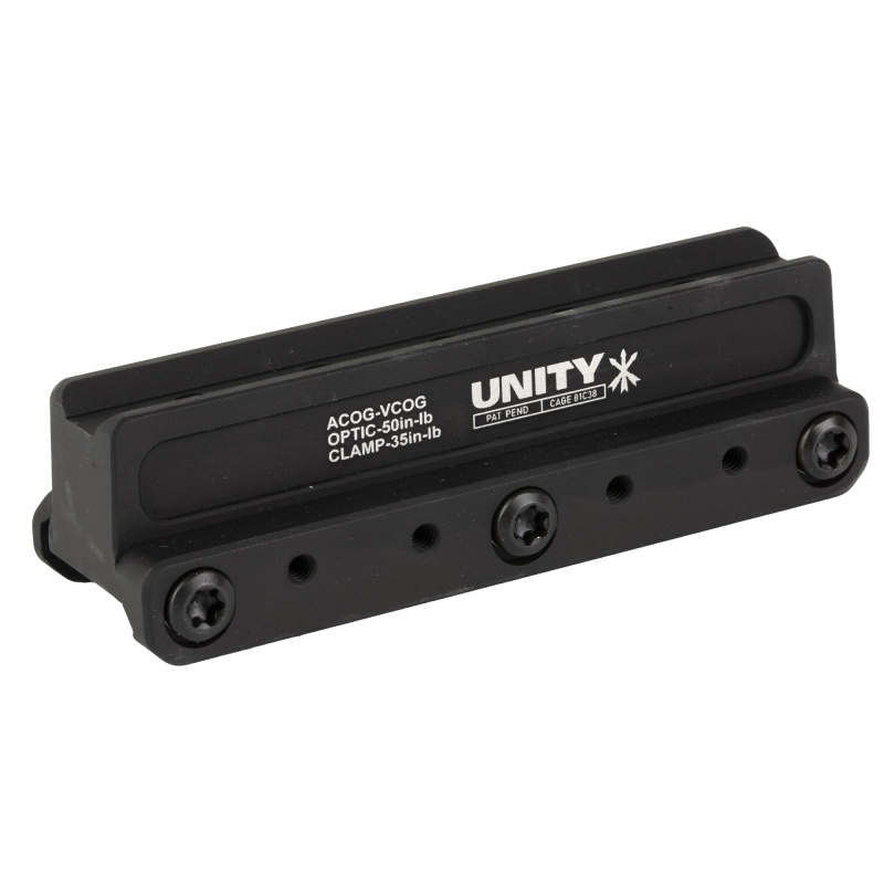 Unity Tactical, Fast, Red Dot Mount, 2.05" Optical Height, Compatible With Acog/Vcog Footprints, Anodized Finish, Black