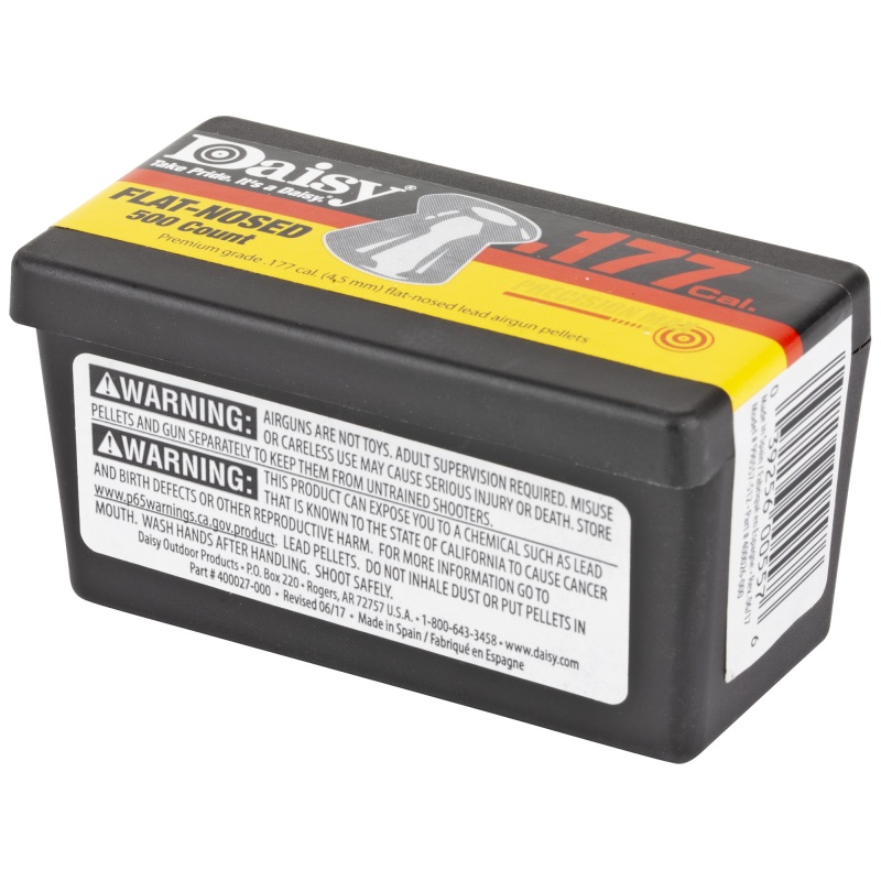 Daisy, Precisionmax, Flat-Nosed Pellets, Box, .177 Cal, 500 Pellets Per Box