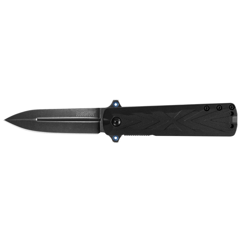 Kershaw, Barstow, Folding Knife, 8Cr13mov, Black-Oxide, Plain, Spear Point, Flipper/Pocket Clip, 3", Glass-Filled Nylon