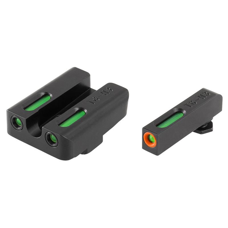 Truglo, Brite-Site, Tfx Pro, Sight, Fits Glock 20/21/29/30/31/32, Tritium/Fiber-Optic, Day/Night Sight, 24/7 Brightness, Orange Ring On Front Sight