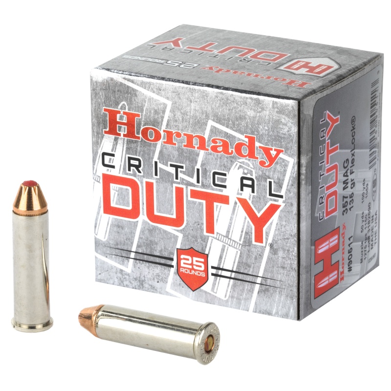 Hornady, Critical Duty, 357Mag, 135 Grain, Flexlock Duty, 25 Round Box