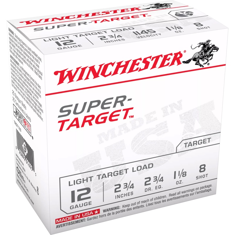 Winchester Ammunition, Super Target, 12 Gauge 2.75", #8, 1 1/8 Oz, 25 Round Box