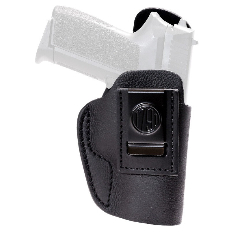 1791 Gunleather, Smooth Concealment, Inside Waistband Holster, Optics Ready, Light Bearing, Size 5, Fits Glock 21/29/30/30S/36/37/38/39, Cow Hide, Leather Construction, Black, Right Hand