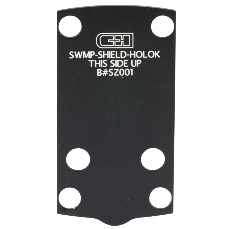 C&H Precision, V4, Optic Mounting Plate, For Shield Plus Optic Ready Variant To The Holosun 407/507K, Anodized Finish, Black, Includes Mounting Hardware