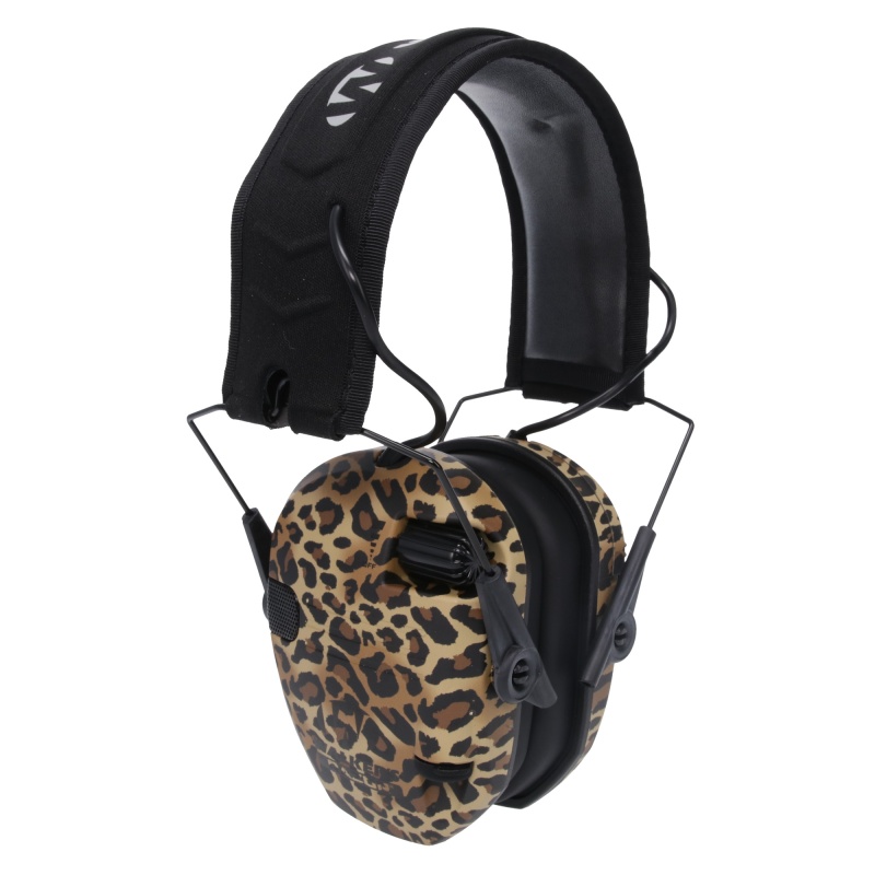 Walker's, Razor Electronic Earmuff, Noise Reduction 23Db, Leopard Print, Black And Tan