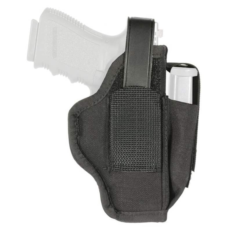 Blackhawk, Multi-Use Belt Holster, Fits 4.5"-5" Large Autos With Magazine Pouch, Ambidextrous, Black