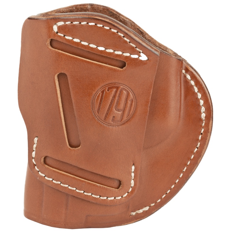 1791 Gunleather, 4 Way Holster, Leather Belt Holster, Right Hand, Classic Brown, Fits Glock 17/19/22/23 & S&W Mp9/Mp40/Mp45, Size 5