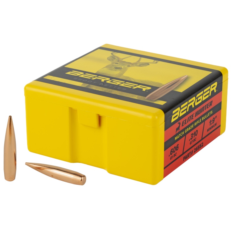 Berger Bullets, Elite Hunter, .264 Diameter, 6.5Mm, 140 Grain, Boat Tail Hollow Point, 100 Count