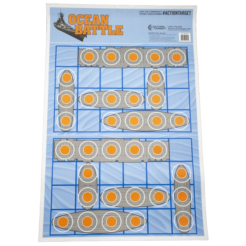Action Target, Ocean Battle Target, Multi Color, 23"X35", 100 Per Box